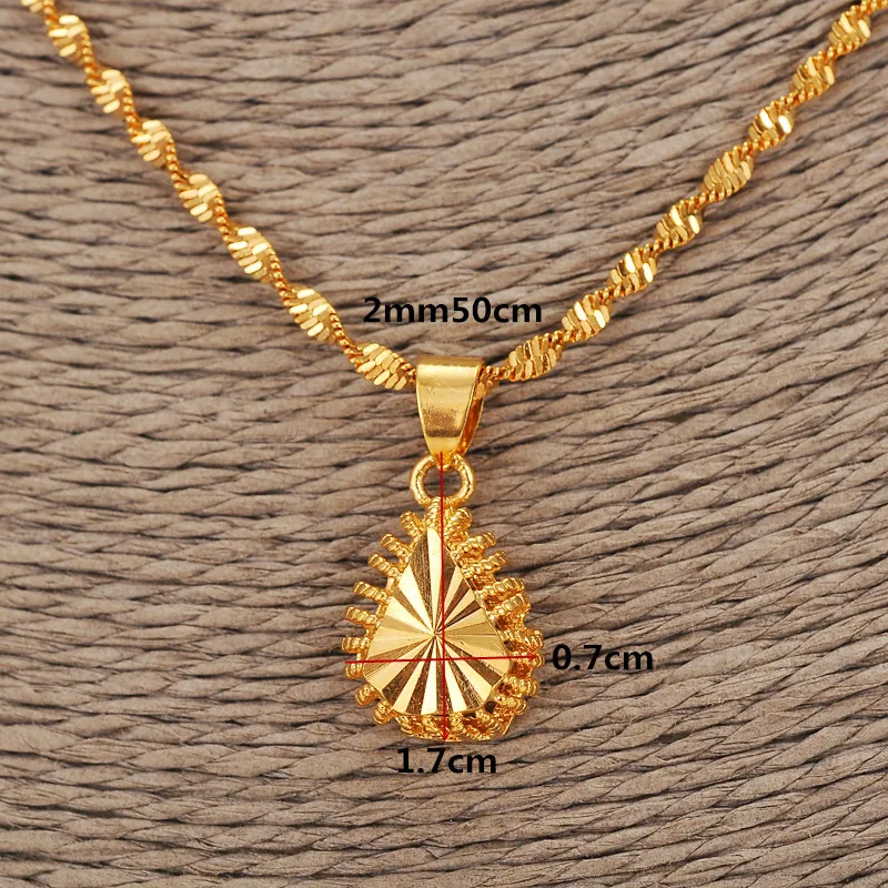 

Gold Color waterdrop Pendant Necklaces For Women Chain Necklace charms Fashion Jewelry collares party wedding bridal gifts