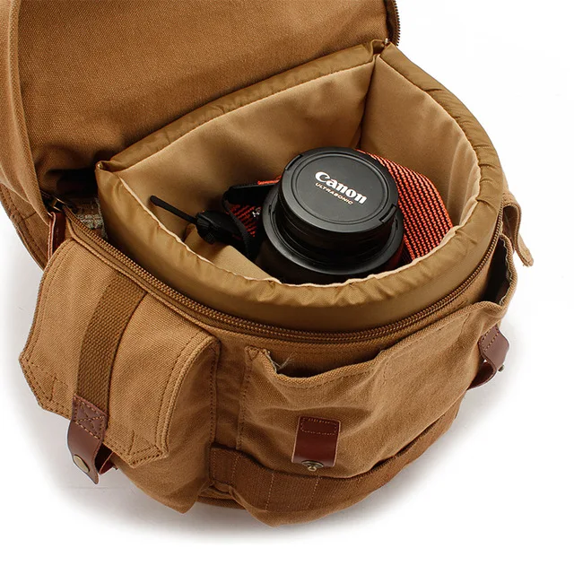 Ударопрочный рюкзак M188 для камеры Canon DSLR портативный винтажный холщовый ранец SLR