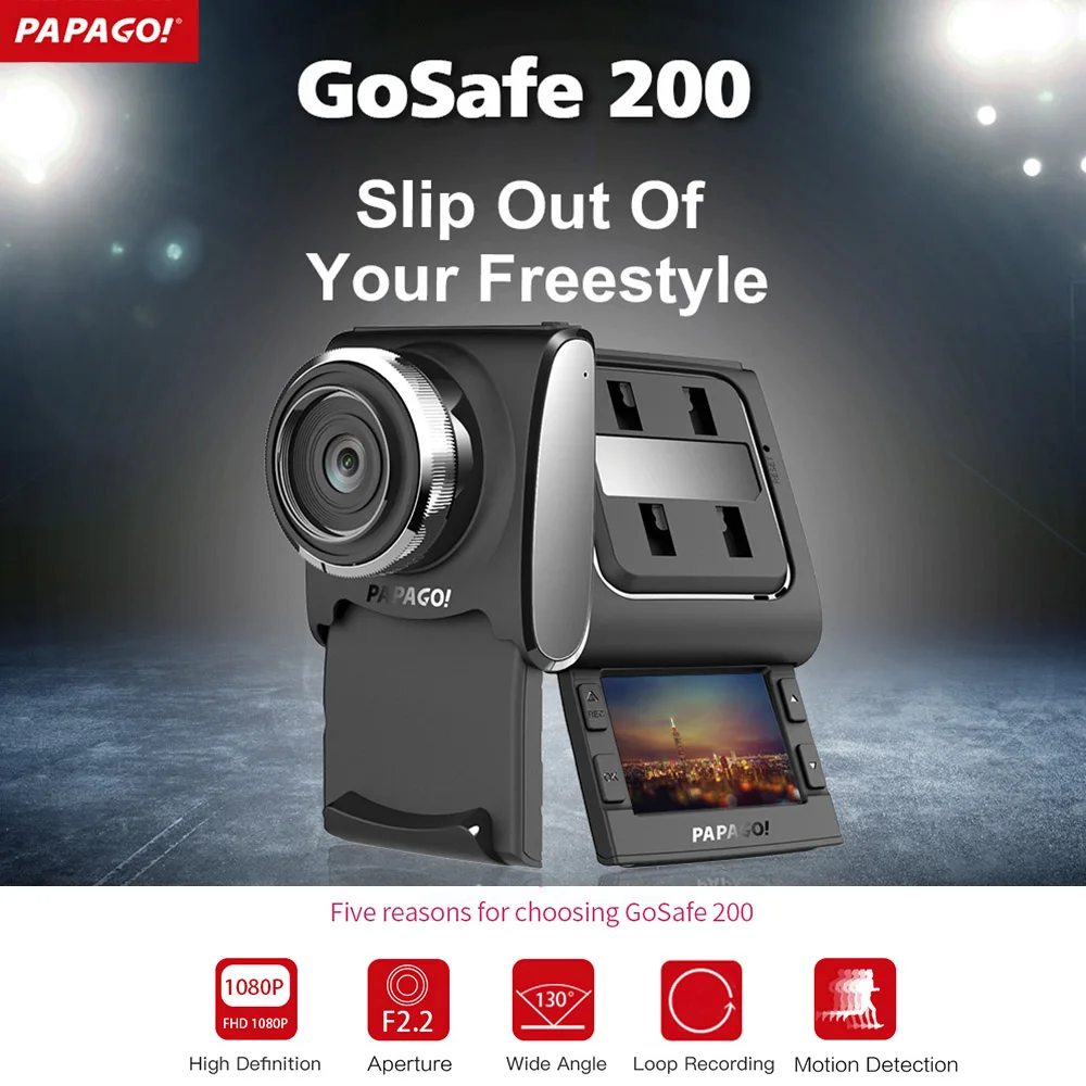 GoSafe200 Автомобильный видеорегистратор Novatek 96650 Full HD 2," lcd 130 градусов угол видео рекордер