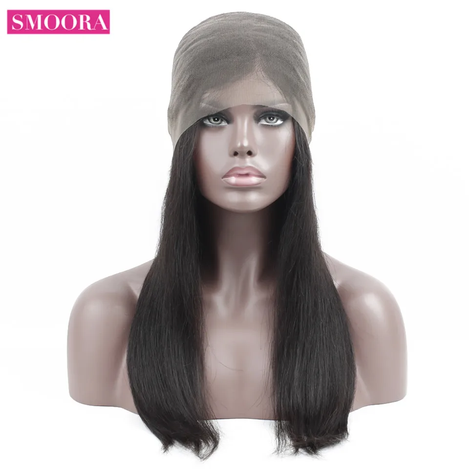Прямые волосы SMOORA прямые с волосами BabyHair 150% 360 кружевные фронтальные