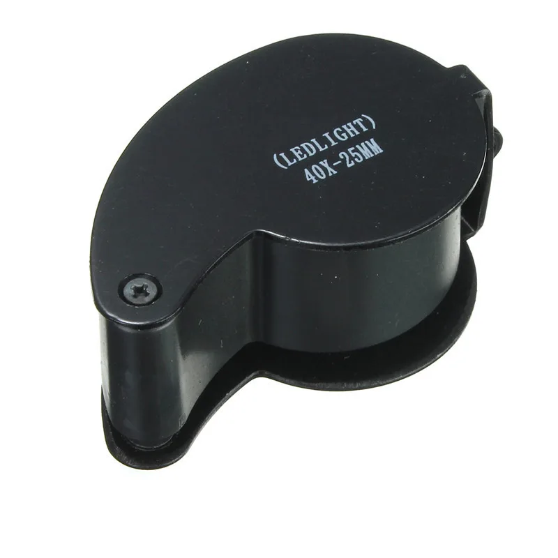 

Black Glass Magnifier 25mm Eye Magnifier 40X LED Light Magnifying Magnifier Glass Jeweler Eye Jewelry Loupe Loop
