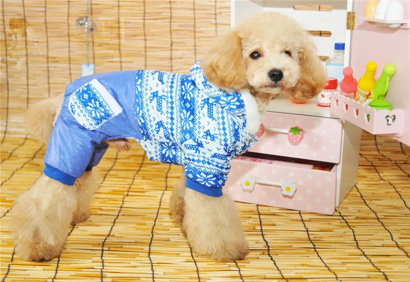 FA50 собака теплая зимняя одежда зимняя куртка для детей на 4 ножках для собаки в форме снежинок рисунок комнатная собачка зимние Костюмы pet Пальто