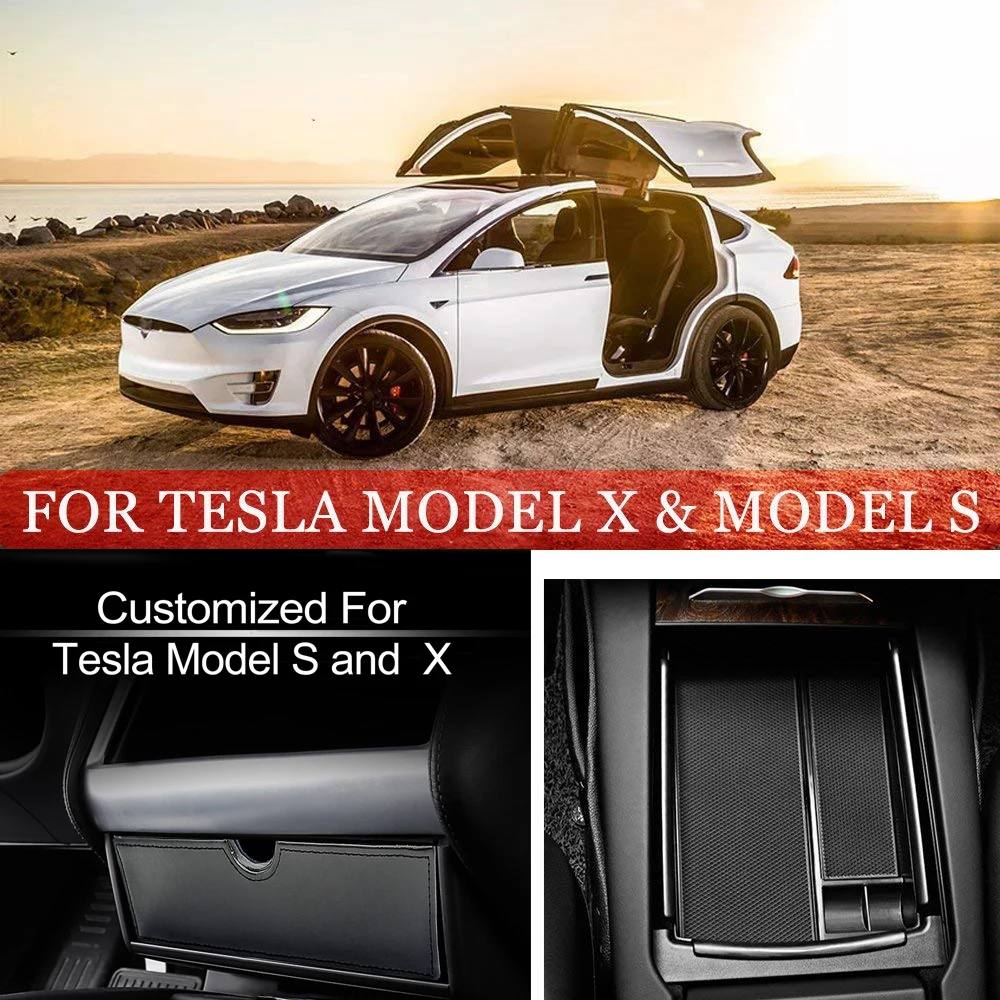 

2PCS Car Center Console Cubby Drawer Storage Box Customized For Tesla Model X Model S Container Store Content Box