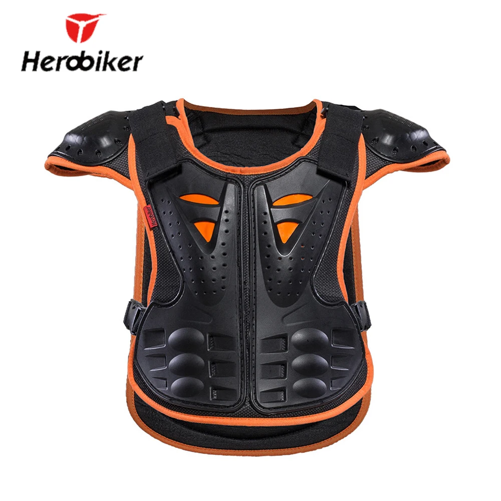 

HEROBIKER Kids Body Motorcycle Armor Children Armour Vest Protective Suitable for 4-12 Age Skate Board Skiing Pulley Kid Jackets