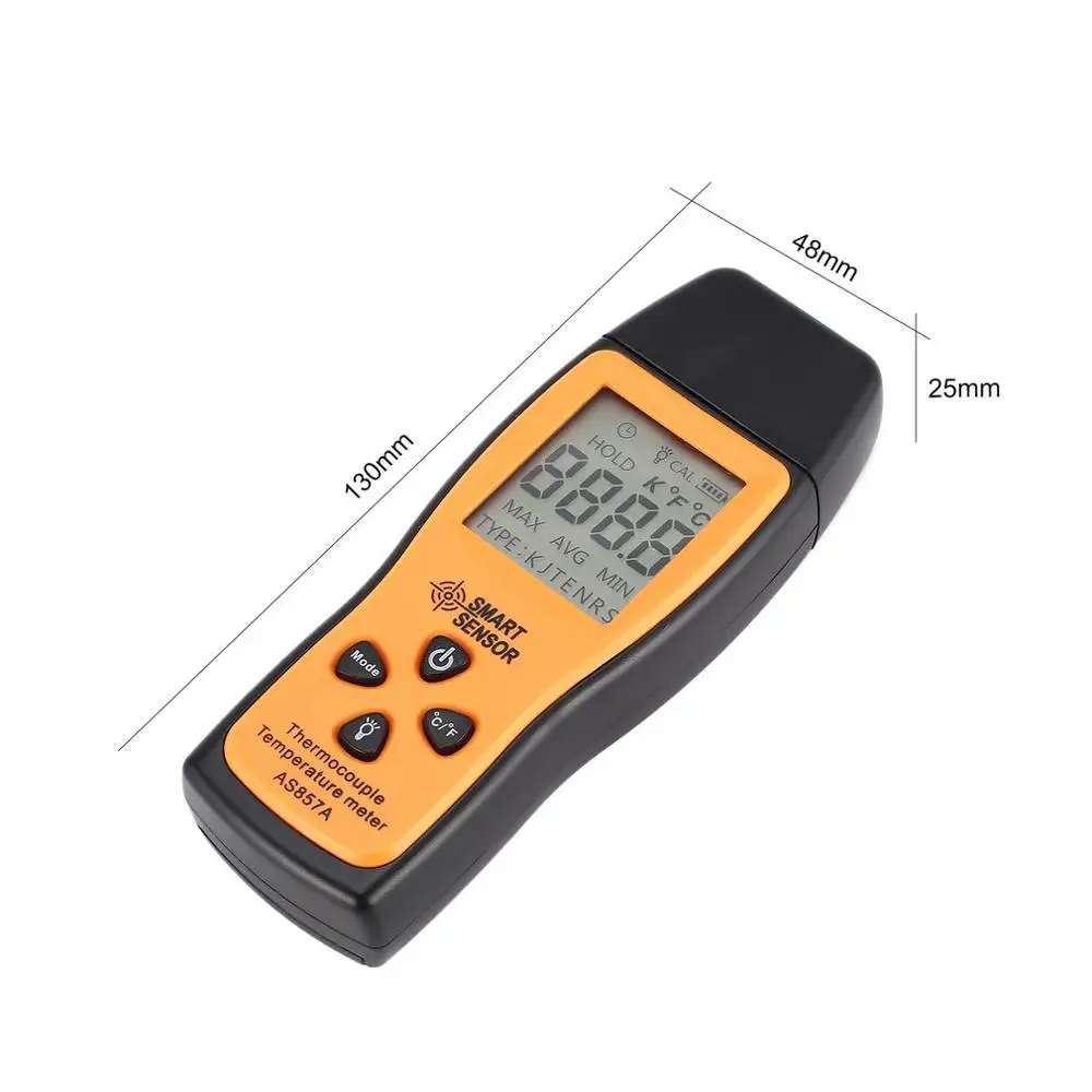 Умный датчик цифровой AS857A термопары термометр одноканальный измеритель температуры для K-type ЖК-дисплей портативный тестер