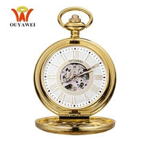 NEW Arrival Fashion Brand OYW Mechanical Pocket Watch Men Male Full Steel Case Pocket Fob Watch Analog Clock Steampunk Relogios
