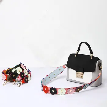 

Flower Bag Accessories Shoulder Wide Strap You Colorful Fashion Women Bolsa Belt Gold Buckle Bag Accessories Bag Part 105*4cm