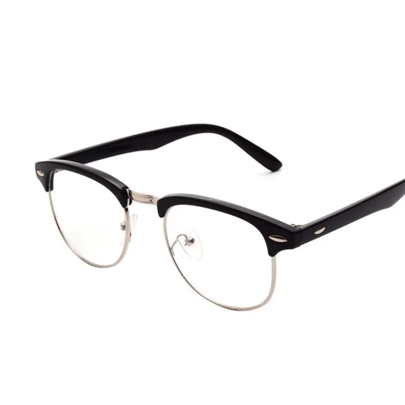 

2019 Retro Brand Men Half Frame Fashion Glasses with Clear Lenses Man Johnny Depp Nerd Optical Women Computer Eye Glasses Frames