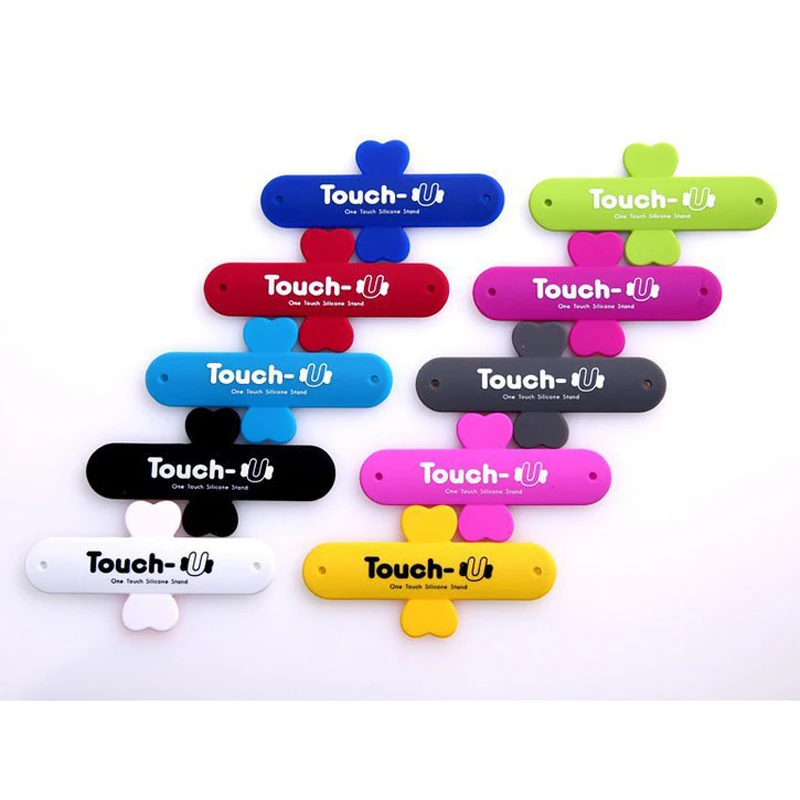 10Pcs/Lot Mini Touch U One Touch Silicone Stand Finger Rings Universal Portable Phone Holder For iPhone 6 5s 7 Samsung Tablet PC