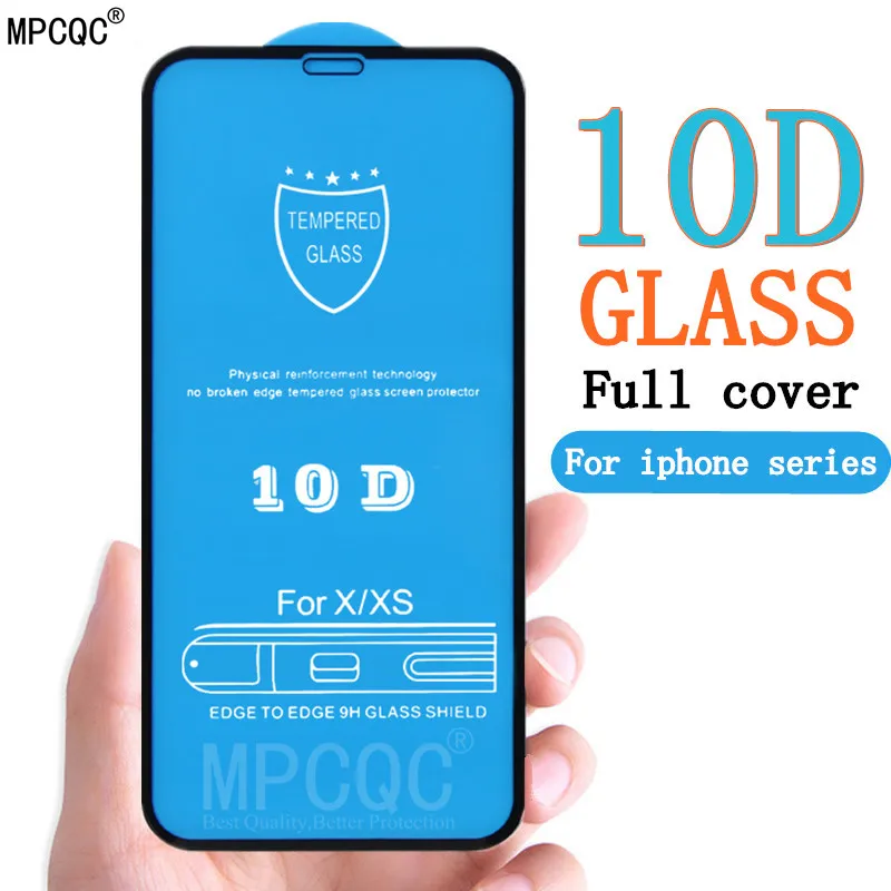 10D полное покрытие закаленное Стекло для iPhone X XS MAX XR 6 6s Plus 7 8 PLUS защитное Премиум