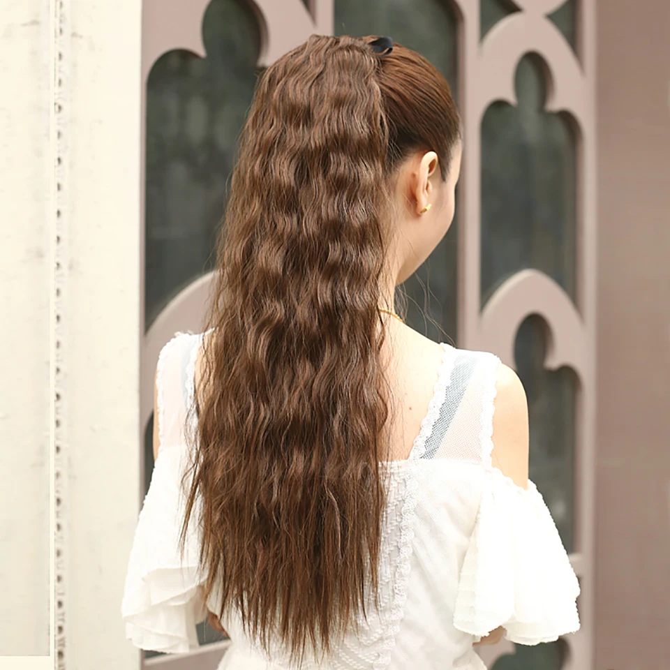 AOSIWIG Long Wavy Hair Ponytail For Black Women Synthetic Ponytail Pony Tail Heat Resistant Fake Hair Pieces AOSIWIG Long Wavy Hair Ponytail For Black Women Synthetic Ponytail Pony Tail Heat Resistant Fake Hair Pieces