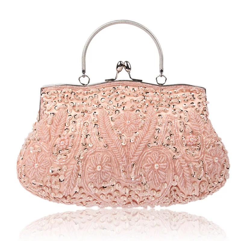 Vintage Handmade Embroidery Woman Evening Bag Wedding Bag Rhinestone Party Clutch Crystal Women's Clutch Banquet Beaded Handbags Vintage Handmade Embroidery Woman Evening Bag Wedding Bag Rhinestone Party Clutch Crystal Women's Clutch Banquet Beaded Handbags