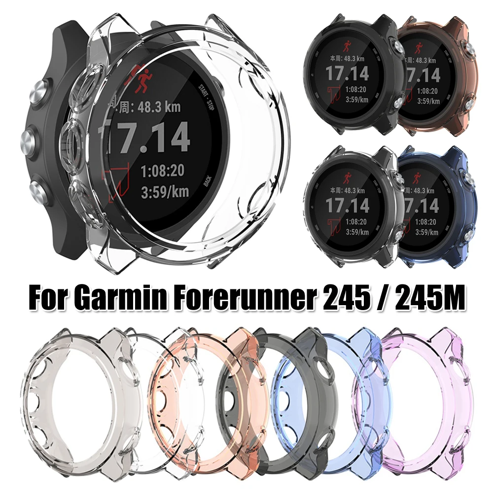 Для Garmin Forerunner 245 M/245 TPU чехол для часов защитный чехол для браслета Корпус Замена ударопрочный Прозрачный чехол для смарт часов