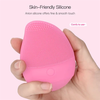 

Silicone Facial Cleansing Brush Waterproof Face Pore Deep Cleanser Dead Skin Scrubber Sound Wave Facial Massager Exfoliator 31