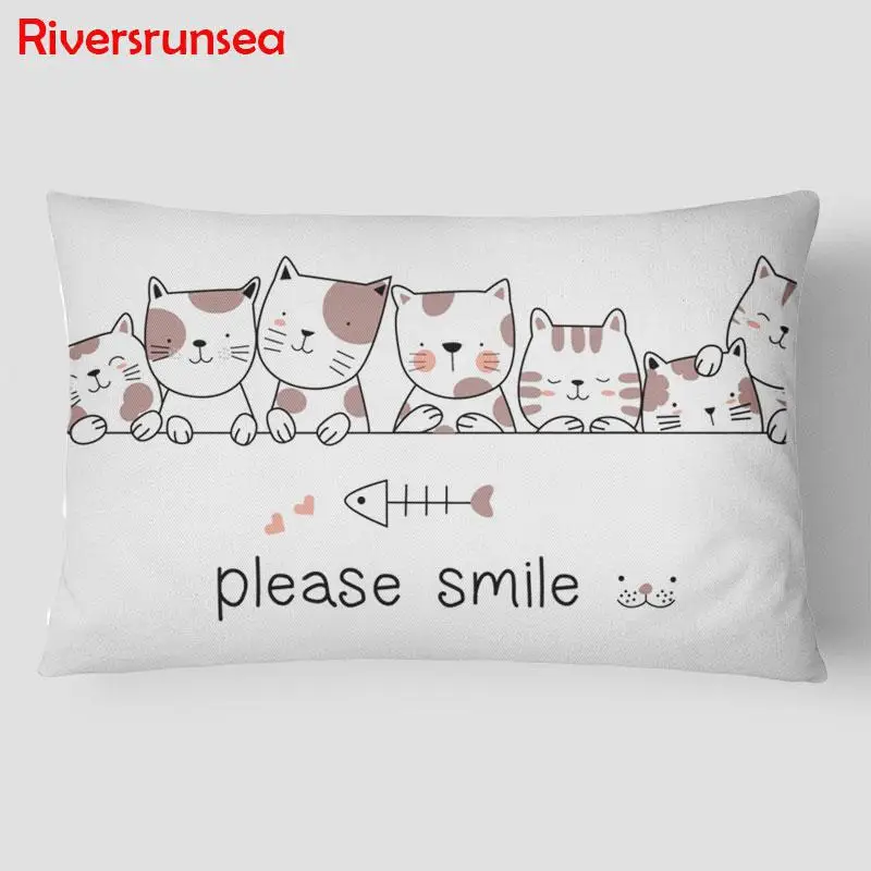 

Cartoon Cat Cushion Pillow Cute Animal Pink Rabbit Bear Elephant Giraffe Lion Pattern For Kids Bedroom Decoration 30*50cm