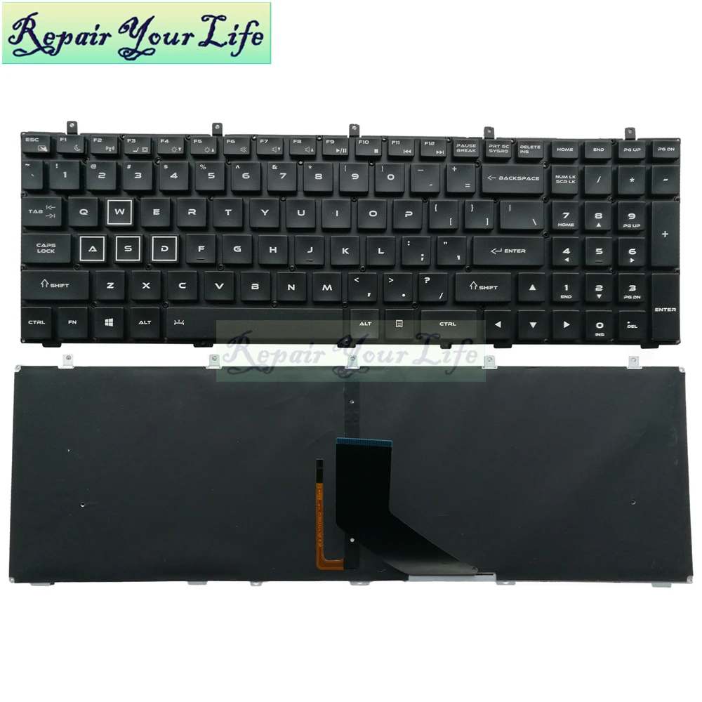 

Repair You Life Laptop keyboard For thunderobot 911 911M-M2 911-T1 US Standard with backlit keyboard Black New and Original