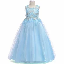 Розничная, высококачественные Бисероплетение, вечернее платье принцессы для выпускного вечера, длинное платье, Элегантное нарядное платье с кисточками и цветочным узором для девочек, большой бант, LP-206