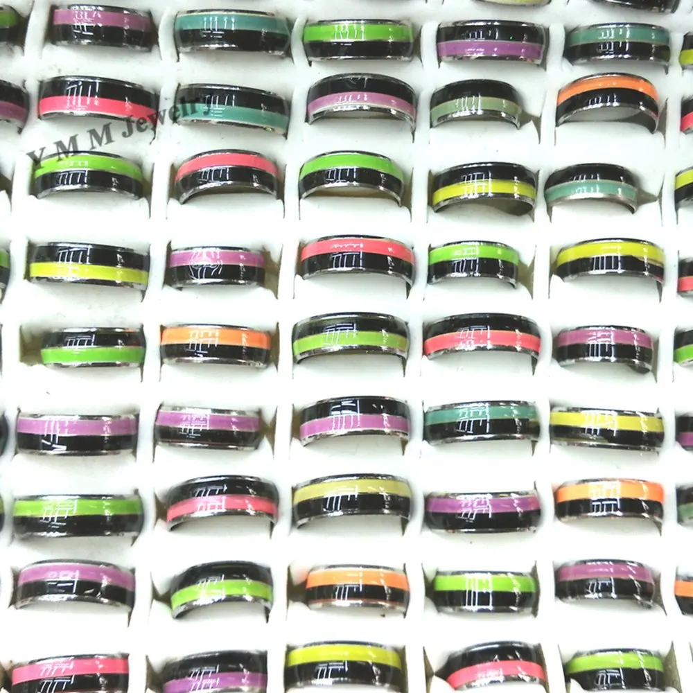 

New Arrive 8mm Width Two Stripes Mood Rings Changes Color From Temperature 100pcs/lot