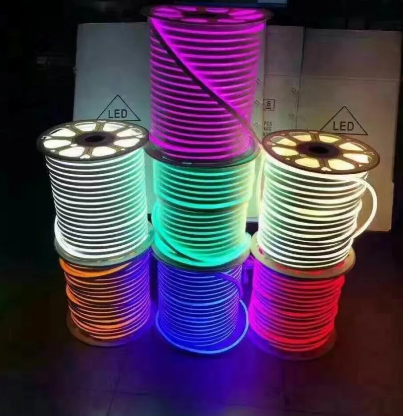 Гибкий светодиодный неоновый шнур DC 12V 24V SMD 2835 120 s/m водонепроницаемый светильник
