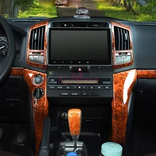 Para Toyota Land Cruiser 200 2008-2015 Pacote de Cor De Madeira Interior Guarnição Da Tampa Chrome-Car Styling Acessório