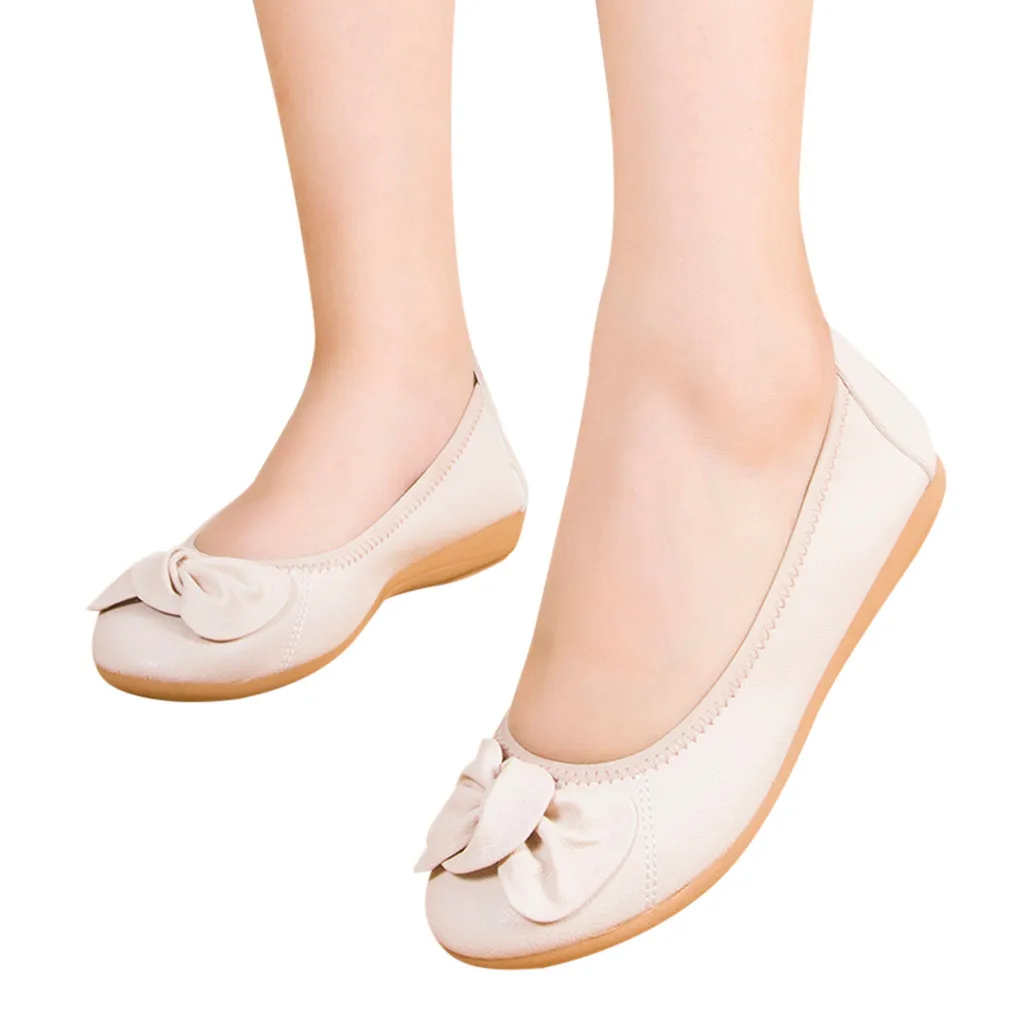 

SAGACE Women's fashion casual lightweight bow soft bottom solid color flat bottom single shoes non-slip soft shoes 2019