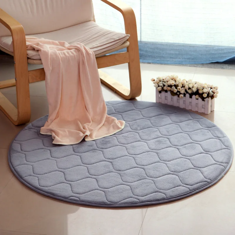 

Solid Color Round Rug Carpets for Living Room Home Decor Non-slip Cotton Carpet Kids Room Rugs for Bedroom Area Rug Modern Mats