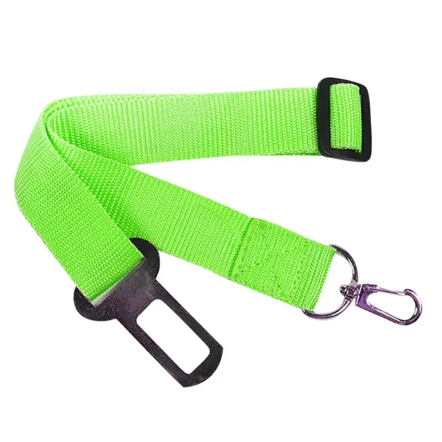 5 цветов Регулируемый ремень безопасности для питомца собаки нейлоновый однотонный цвет ремни безопасности для щенка автомобиля ограничитель веревки Авто удерживающий поводок#25 - Цвет: green