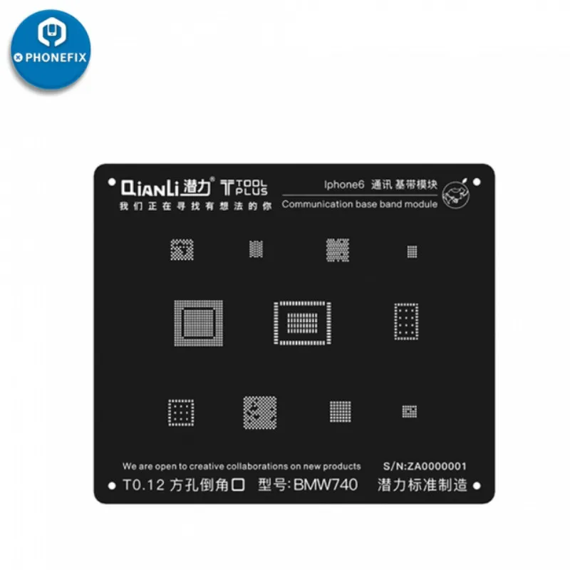ToolPlus QianLi iBlack 3D BGA трафарет для iPhone 6 7 8 X связь BaseBand Модуль Ремонт