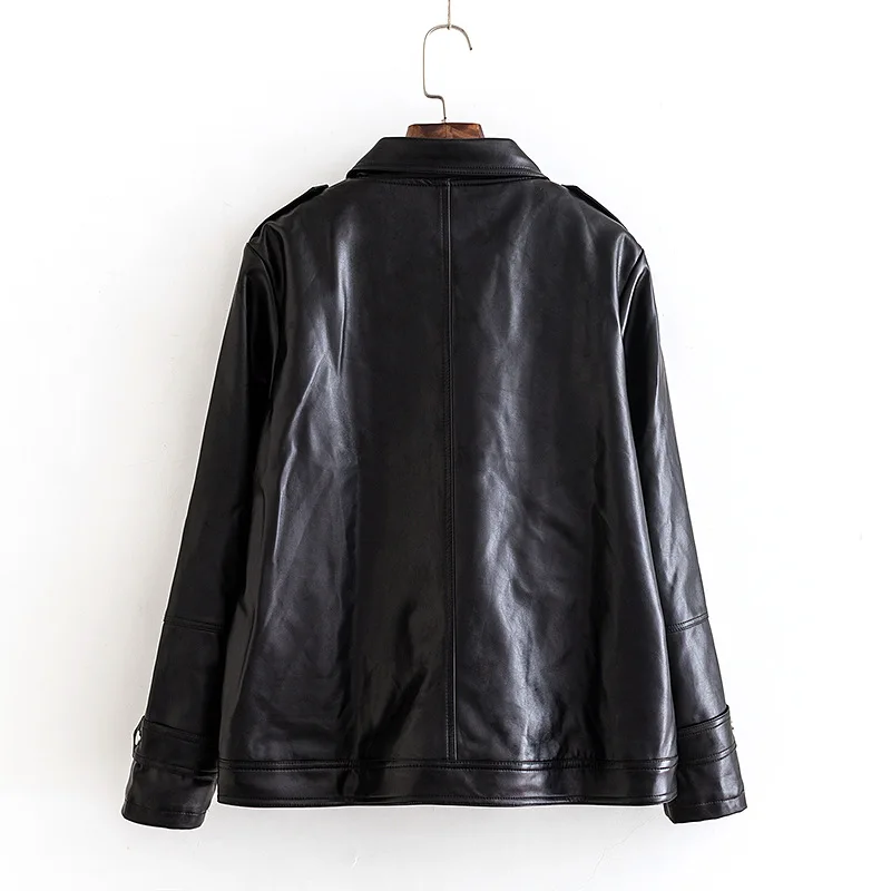 Pu B2 B246 Automne Mode Manteaux Casual En Veste Vêtements Cuir Hiver Taille Pour Noir Plus Femmes 5xl Courts HqSIFq