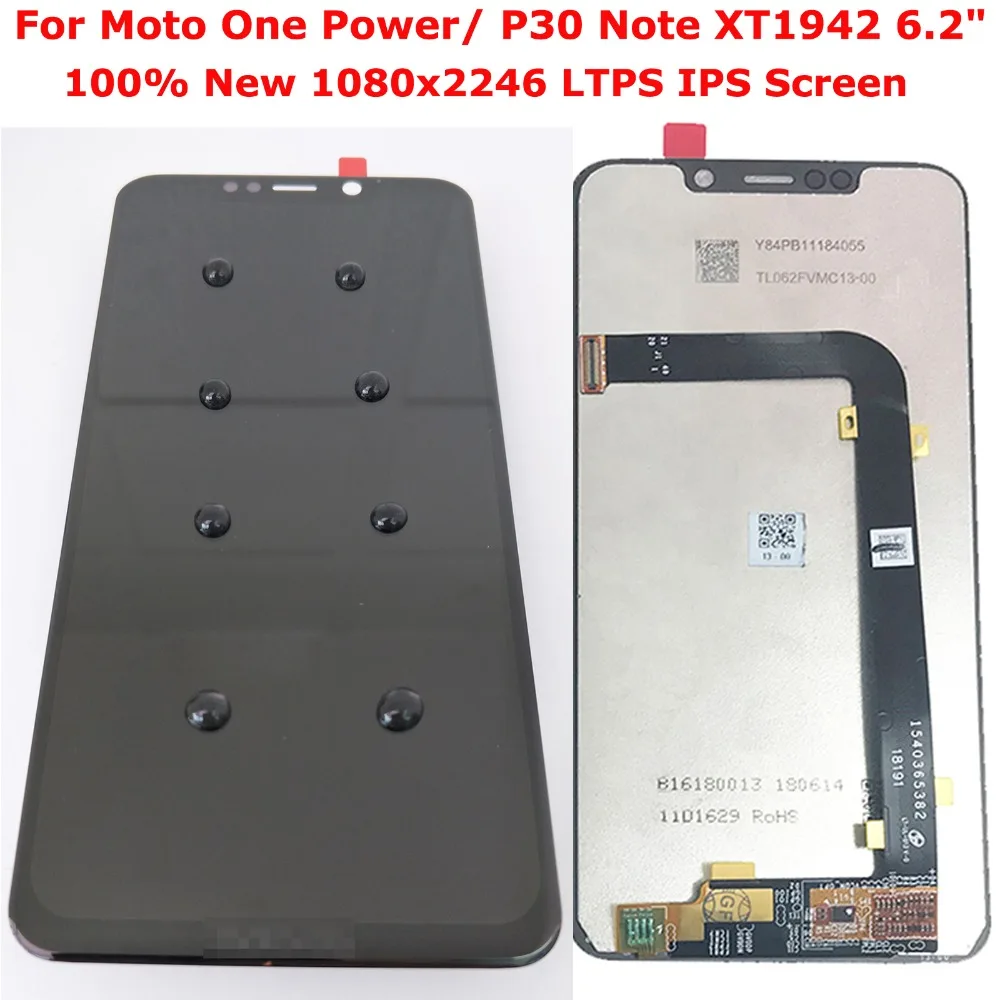 

Shyueda LTPS IPS AAA+ 100% New 6.2" For Motorola Moto One Power / P30 Note XT1942 6.2" LCD Display Touch Screen Digitizer