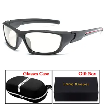 

LongKeeper 2019 Photochromic Polarized Sunglasses Men Women Oval Discoloration Goggles Driving Gafas Ciclismo with Case Box