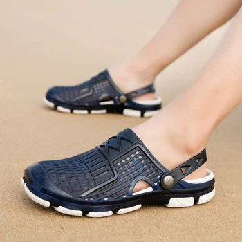 

New Large Size Sports Sandals For Men Mesh Ventilation Outdoor Beach Sandals Light Soft Footwear Black Shoes