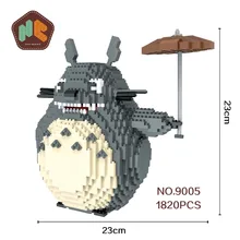 HC Tamanho Grande Ponto Totoro Mini Blocos Blocos blocos de Micro Super Mario DIY Construção Brinquedos Juguetes Leilão Modelo Crianças Presentes 9005