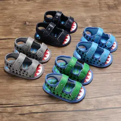 Детские сандалии для мальчиков летняя обувь сандалии для новорожденных детская обувь Playtoday пляжные сандалии с милым мультяшным животным