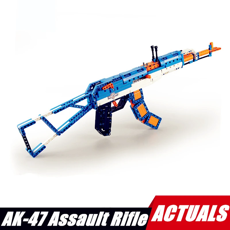 

498pcs Diy Building Blocks Military Toy Gun The AK-47 Rifle Model Compatible with L Brand Technic Toys for Children Kids Gift