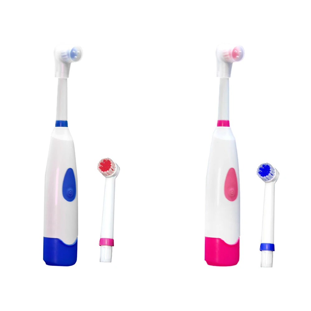 

Hot Blue/Red Electric Toothbrush Dental Care Battery Rotary Waterproof Revolving + Head
