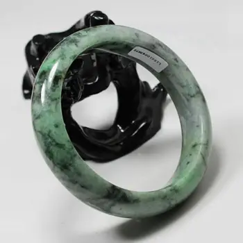 

01795 Certified Grade "A" Natural Green Jadeite Jade Gems Bangle Bracelet