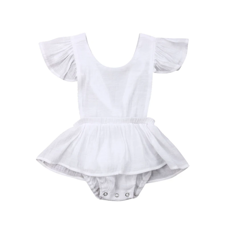 Модный детский хлопковый комбинезон для новорожденных девочек, однотонный комбинезон, Одежда для младенцев, комбинезон с открытой спиной для девочек - Цвет: As photo shows