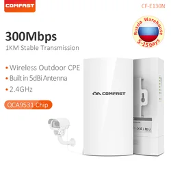 COMFAST – pont WIFI extérieur, point d'accès CPE sans fil à longue portée 300Mbps 2.4GHz pour Station de Base caméra entrepôt à l'étranger 