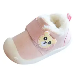 Детские для маленьких мальчиков девочек повседневная обувь зимние теплые кроссовки детские Нескользящие для малыша первых пешеходов
