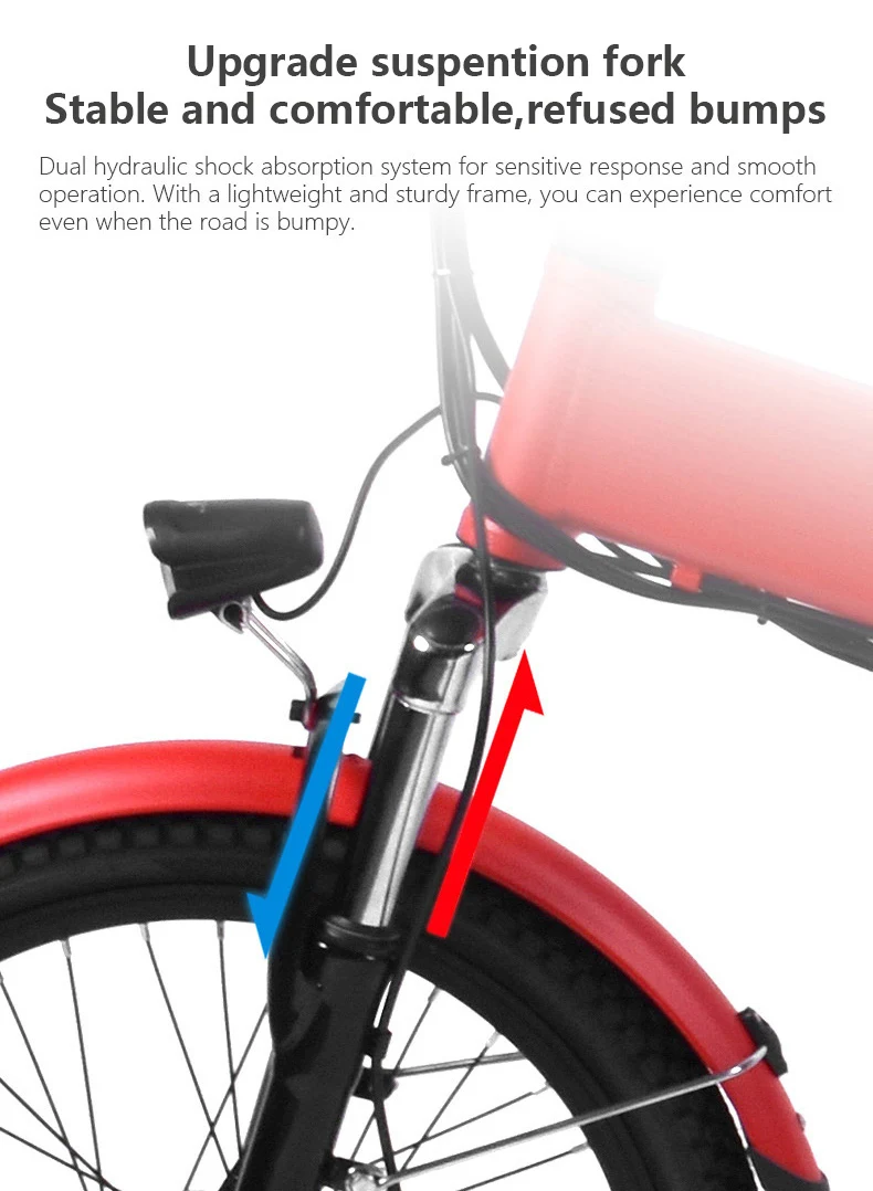 Top MEIYATU portable foldable Red adult Electric Power bike Belt 250w Lithium Battery Bicycle With pedal ebike LOVELION EU scooter 7