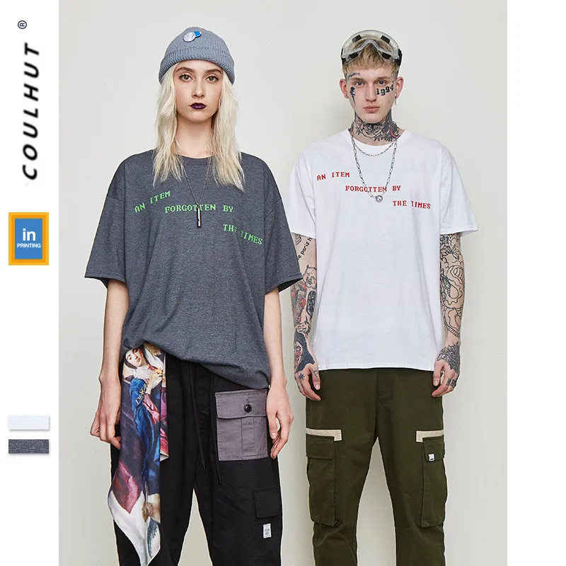 

2019 SS Skateboard Personality CD Print Cotton T Shirts Summer Urban Streetwear Short Sleeve Couple Tees Harajuku Clothing Tops