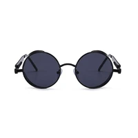 VIVIBEE Lunettes de soleil vintage steampunk rouges pour hommes, lunettes rondes punk en alliage métallique rétro, lunettes de soleil pour femmes, lunettes de style gothique 2026 5