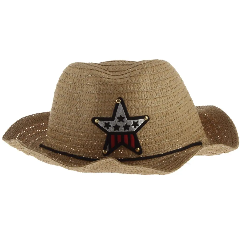 

LCLL-Cute Baby Kids Children Boys Girls Straw Western Cowboy Sun Hat Cap Gift