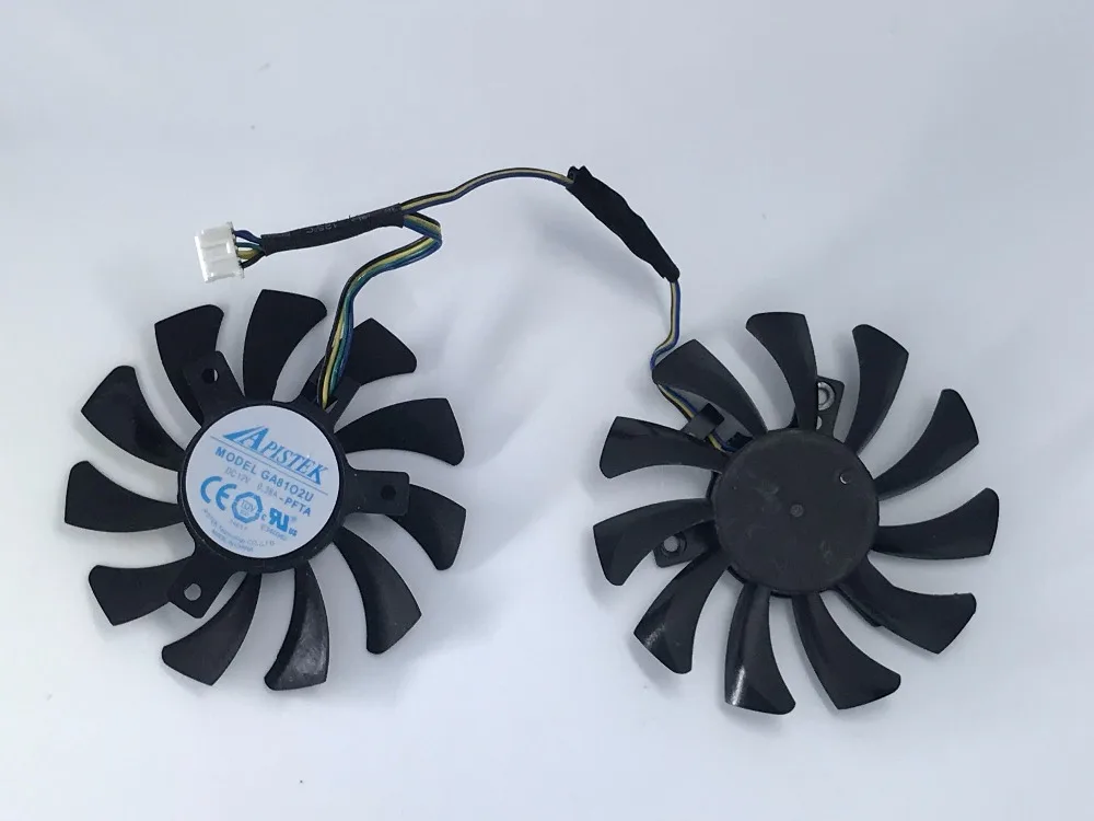 Оригинальный вентилятор Neue 75 мм APISTEK GA81O2U GA8102U PFTB DC 12 В 0 38a 4Pin Graphics Grafikkarte Kuhlung Daul|graphic