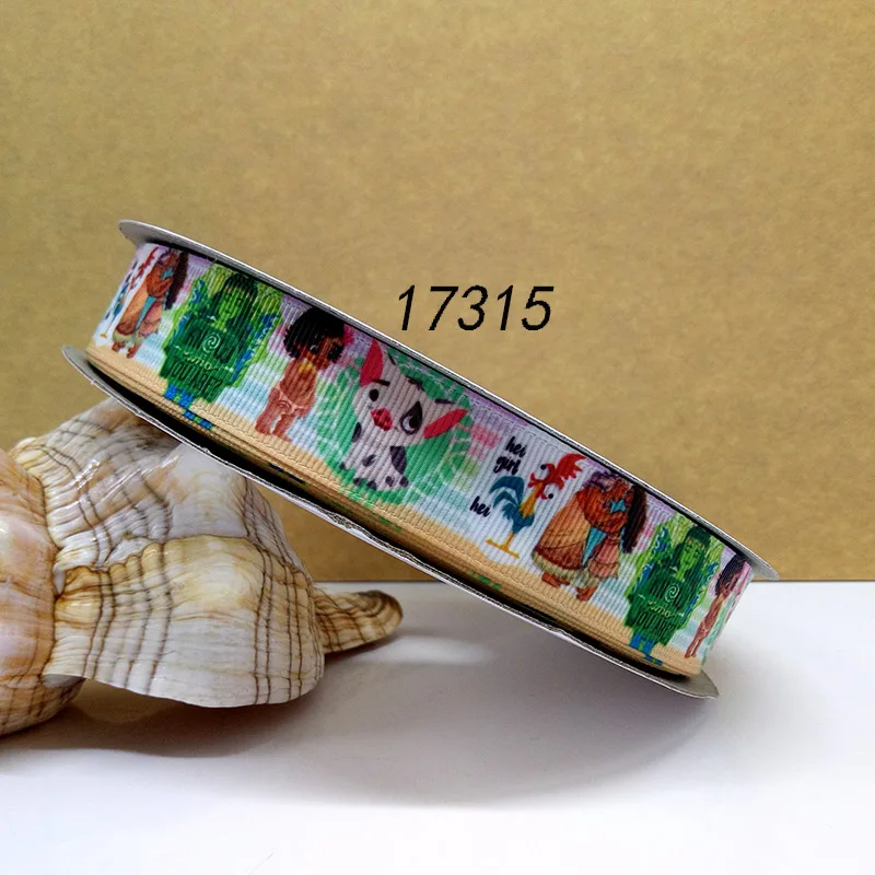 50 двор Рождество лента мультфильм печатных Grosgrain ленты 17345