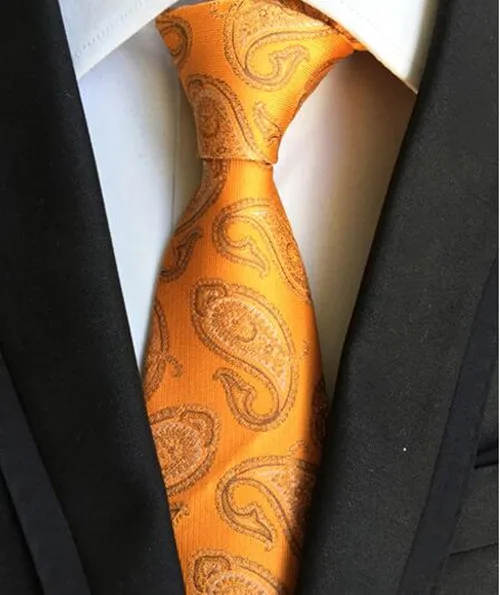 8 см галстуки в клетку Пейсли для мужчин Классические деловые Цветочные жаккардовый шелк роскошный свадебный галстук для жениха зажим для галстука - Цвет: Y75