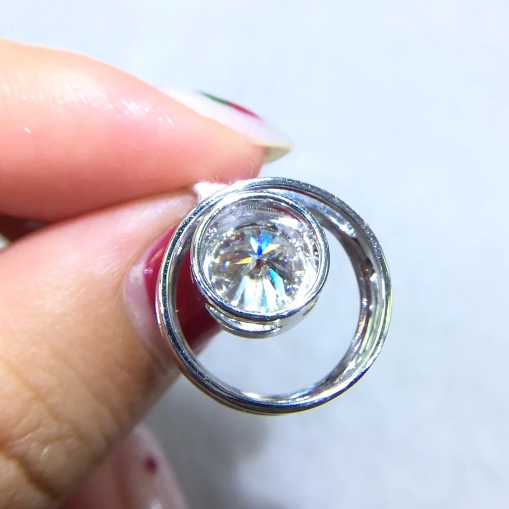 Настоящие хорошие драгоценности из золота 18 карат AU750 G18K 2ct Муассанит с алмазными подвесками, Замшевые женские ботинки ожерелья из драгоценных камней для Для женщин