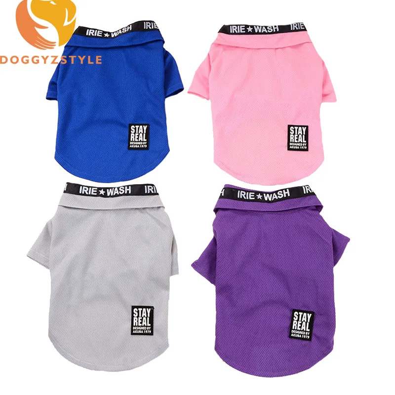 

4Colors Breathable Dog Shirt Spring Summer Mesh Net Vest Sport Clothes for Small Dogs Short Sleeve Polo T-Shirt Teddy Sweatshirt