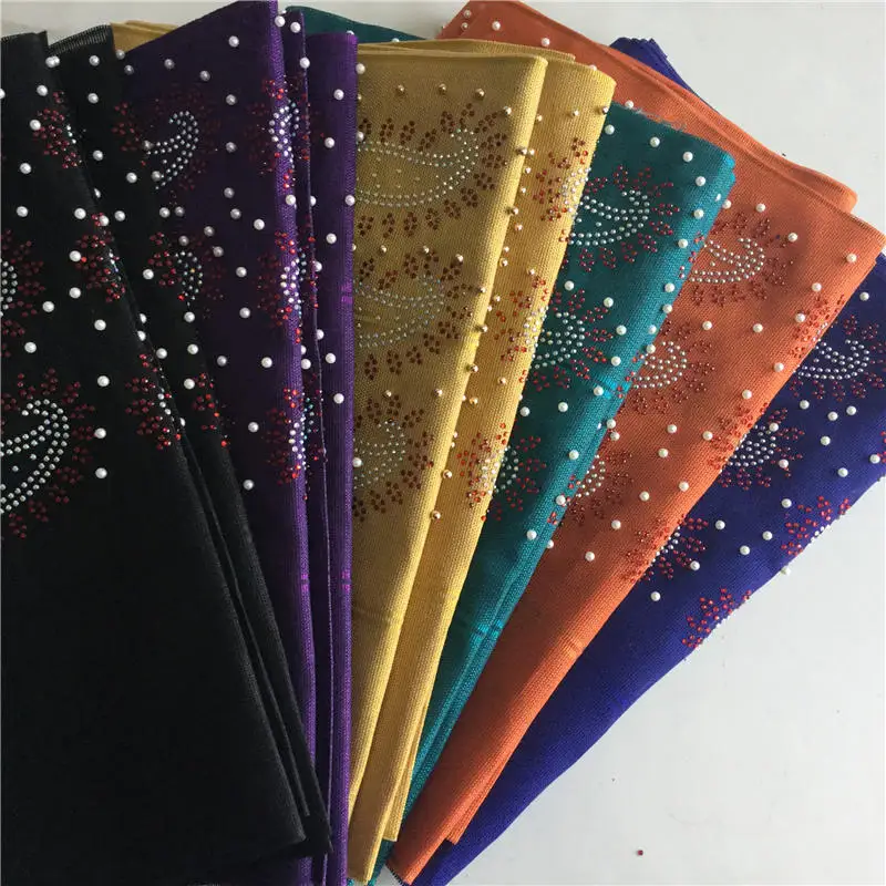 20192pcs/bag Nigerian Latest Aso Oke Gele Headtie with Stones and Beads